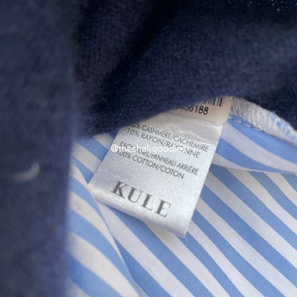 KULE The Rainey Cashmere Top Navy Striped Cashmere Sweater - Picture 7 of 7